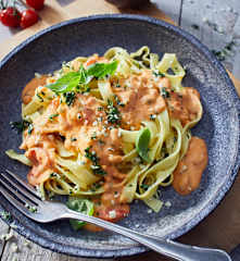 Pasta mit Bohnen-Tomaten-Sugo