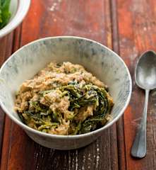 Açorda de alheira e grelos