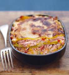 Lasagne au saumon et poivron