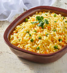 Arroz blanco con verduras