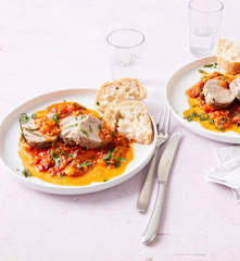 Schweinefilet auf Paprikagemüse