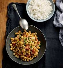 Guisado de porco com grão