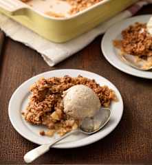 Apple Flapjack Crumble with Cinnamon Ice Cream