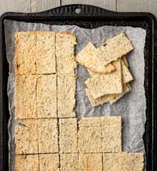 Rosemary and Parmesan Almond Pulp Crackers