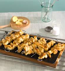 Brochetas de emperador al jengibre