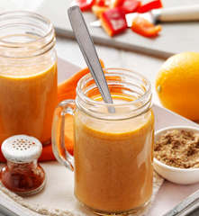 Bebida antioxidante (lino, coco, pimiento rojo y naranja)