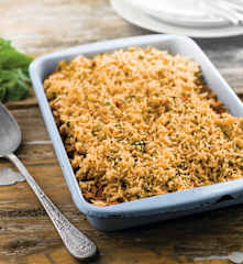 Empadão de arroz e carne