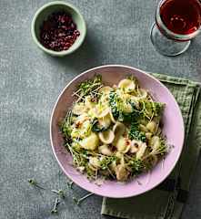 Orecchiette im Kartoffel-Kresse-Fond