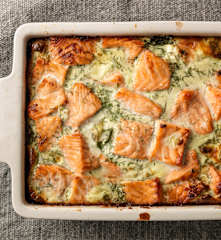 Salmon and Potato Bake with Dill