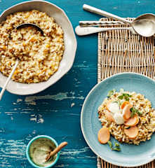 Linsen-Risotto mit Bockwurst