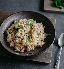 Halušky s uzeným masem a zelím