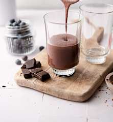 Schokoladen-Blaubeer-Shake