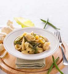 Pasta risottata con cavolfiori e fagiolini