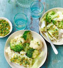 Cabillaud aux choux, gremolata à l'orange et au persil