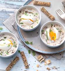 Œuf mollet, crème de champignon
