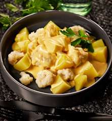 Kartoffeln mit Blumenkohl und Sauce Hollandaise für Viele
