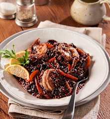 Black Rice Risotto with Mixed Seafood