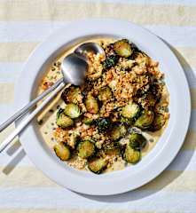 Pan-fried Brussels sprouts with tonnato sauce