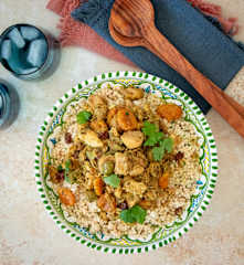 Moroccan chicken tagine with pearl couscous