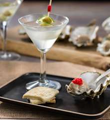 Dry martini con ostras