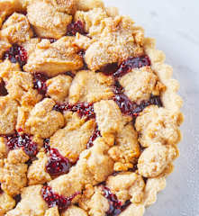 Tarta fina de frambuesas