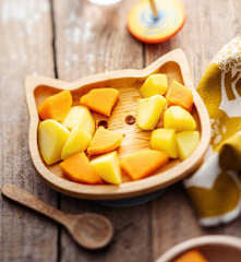 Dampfgegarte Kartoffeln- und Butterkürbisstücke