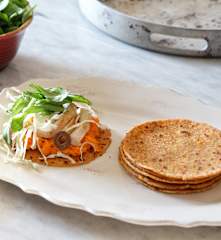 Chapatis con emulsión de zanahoria