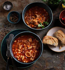 Slow-cooked Chorizo and Squid Stew with Butter Beans