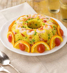 Corona di riso agrumata ai gamberetti e mazzancolle