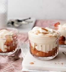 Crema de mascarpone con manzanas caramelizadas