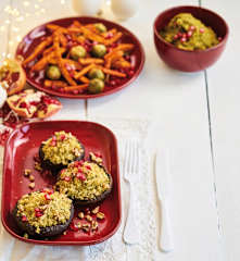 Cogumelos recheados com quinoa