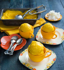 Mango and turmeric sorbet