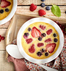 Flan aux fruits rouges