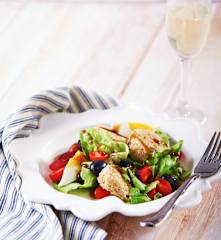 Tuna and Amaranth Patties with Cranberry Vinaigrette Salad