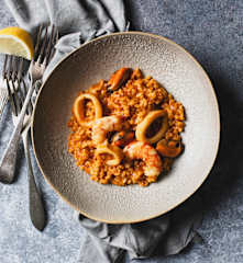 Reis mit Meeresfrüchten