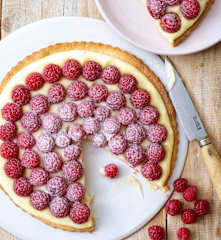 Tarte aux framboises et au lemon curd