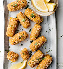 Crocchette alle patate dolci, Parmigiano Reggiano e prosciutto