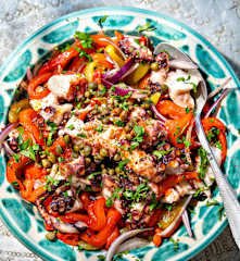 Salade de poulpe et de poivrons