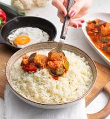 Ratatouille mit Blumenkohlreis