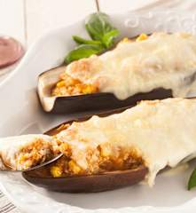 Berenjenas rellenas con pollo