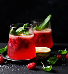Raspberry and Basil Sangria