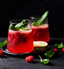 Raspberry and Basil Sangria