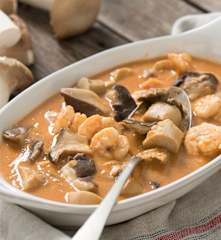 Setas de cardo con gambas