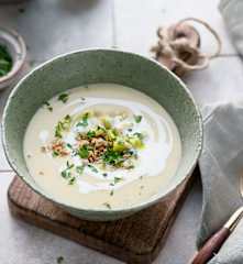 Vellutata di porri e patate con soia o manzo (Bimby Friend)