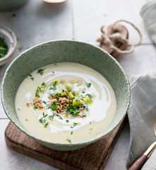 Leek and Potato Soup With Soya or Beef Mince