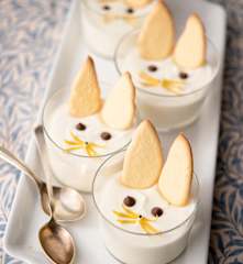 Crème au citron et biscuits lapin de Pâques