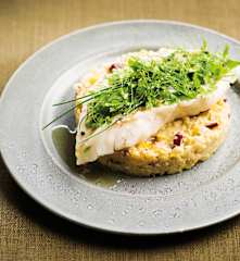 JUIN Risotto végétal, filet de dorade à la vapeur d'herbes - Sébastien Richard