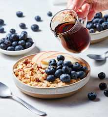 Maple Oatmeal with Apples and Blueberries