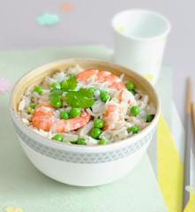 Riz au curry vert et aux crevettes