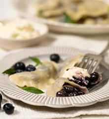 Pierogi with blueberries